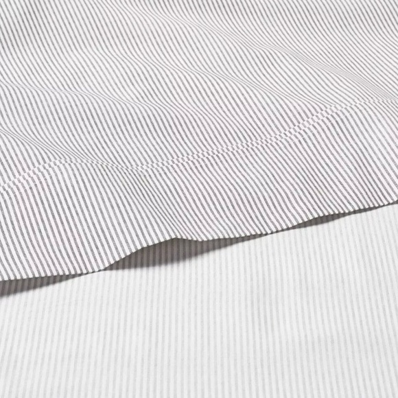 Hearth & Hand 4pc Queen Cotton Percale Microstripe Sheet Set Railroad Gray Grey - Picture 3 of 3
